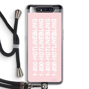 CaseCompany Hotline bling pink: Samsung Galaxy A80 Transparant Hoesje met koord