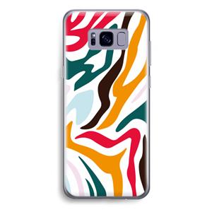 CaseCompany Colored Zebra: Samsung Galaxy S8 Plus Transparant Hoesje