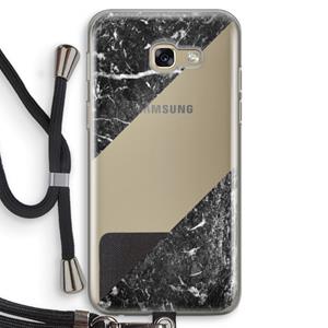 CaseCompany Zwart marmer: Samsung Galaxy A5 (2017) Transparant Hoesje met koord