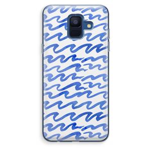 CaseCompany Blauwe golven: Samsung Galaxy A6 (2018) Transparant Hoesje