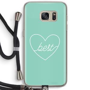 CaseCompany Best heart pastel: Samsung Galaxy S7 Transparant Hoesje met koord