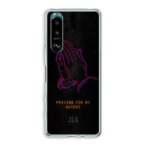 CaseCompany Praying For My Haters: Sony Xperia 5 III Transparant Hoesje