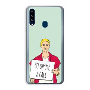 CaseCompany Gimme a call: Samsung Galaxy A20s Transparant Hoesje