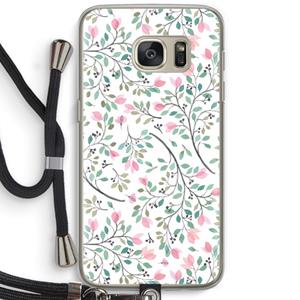CaseCompany Sierlijke bloemen: Samsung Galaxy S7 Transparant Hoesje met koord