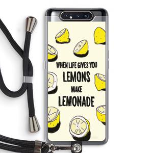 CaseCompany Lemonade: Samsung Galaxy A80 Transparant Hoesje met koord