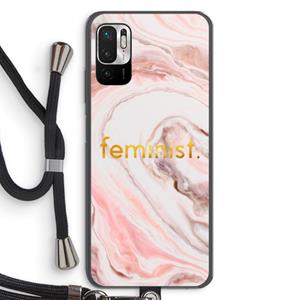 CaseCompany Feminist: Xiaomi Redmi Note 10 5G Transparant Hoesje met koord