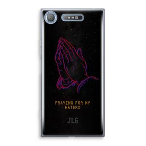 CaseCompany Praying For My Haters: Sony Xperia XZ1 Transparant Hoesje
