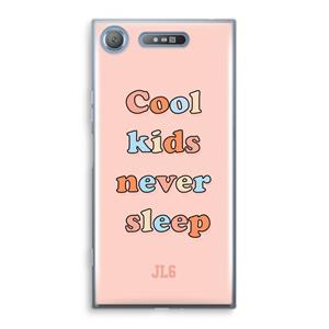 CaseCompany Cool Kids Never Sleep: Sony Xperia XZ1 Transparant Hoesje