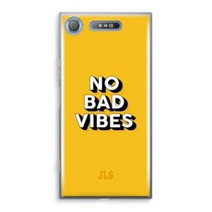 CaseCompany No Bad Vibes: Sony Xperia XZ1 Transparant Hoesje