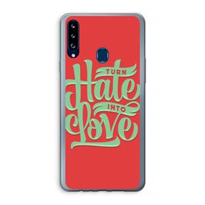 CaseCompany Turn hate into love: Samsung Galaxy A20s Transparant Hoesje