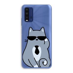 CaseCompany Cool cat: Xiaomi Redmi 9T Transparant Hoesje