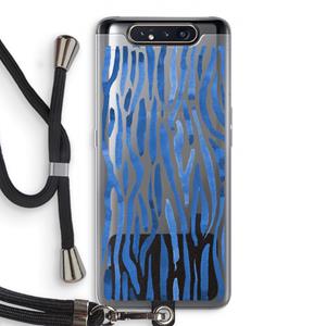 CaseCompany Blauwe nerven: Samsung Galaxy A80 Transparant Hoesje met koord
