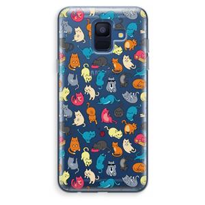 CaseCompany Kleurrijke katten: Samsung Galaxy A6 (2018) Transparant Hoesje