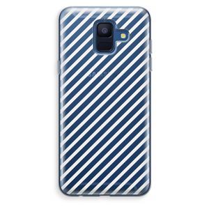 CaseCompany Strepen zwart-wit: Samsung Galaxy A6 (2018) Transparant Hoesje
