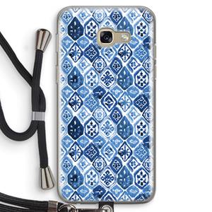 CaseCompany Blauw motief: Samsung Galaxy A5 (2017) Transparant Hoesje met koord