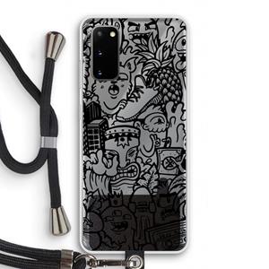 CaseCompany Vexx Black Mixtape: Samsung Galaxy S20 Transparant Hoesje met koord