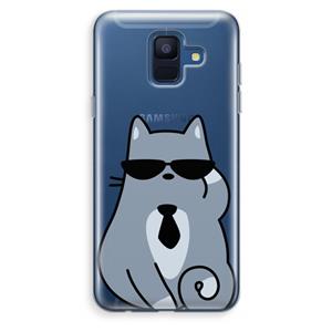 CaseCompany Cool cat: Samsung Galaxy A6 (2018) Transparant Hoesje