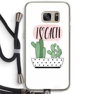 CaseCompany I love cacti: Samsung Galaxy S7 Transparant Hoesje met koord