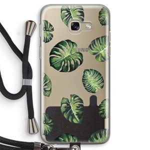 CaseCompany Tropische bladeren: Samsung Galaxy A5 (2017) Transparant Hoesje met koord