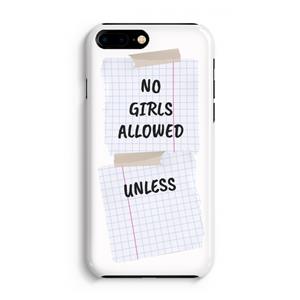CaseCompany No Girls Allowed Unless: iPhone 8 Plus Volledig Geprint Hoesje