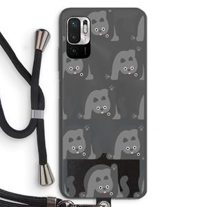 CaseCompany Cats: Xiaomi Redmi Note 10 5G Transparant Hoesje met koord