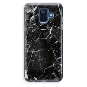 CaseCompany Zwart Marmer 2: Samsung Galaxy A6 (2018) Transparant Hoesje