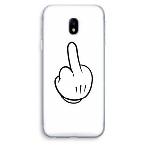 CaseCompany Middle finger white: Samsung Galaxy J3 (2017) Transparant Hoesje