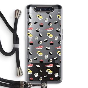 CaseCompany Sushi time: Samsung Galaxy A80 Transparant Hoesje met koord
