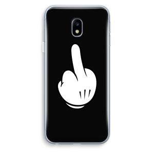 CaseCompany Middle finger black: Samsung Galaxy J3 (2017) Transparant Hoesje