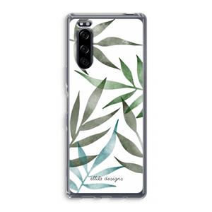 CaseCompany Tropical watercolor leaves: Sony Xperia 5 Transparant Hoesje