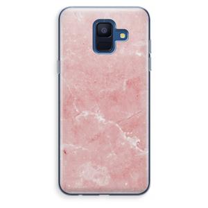 CaseCompany Roze marmer: Samsung Galaxy A6 (2018) Transparant Hoesje