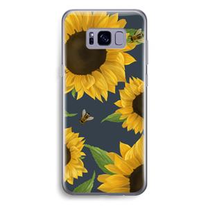 CaseCompany Sunflower and bees: Samsung Galaxy S8 Plus Transparant Hoesje