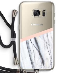 CaseCompany A touch of peach: Samsung Galaxy S7 Transparant Hoesje met koord