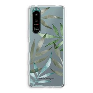 CaseCompany Tropical watercolor leaves: Sony Xperia 5 III Transparant Hoesje