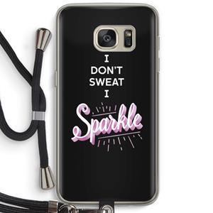 CaseCompany Sparkle quote: Samsung Galaxy S7 Transparant Hoesje met koord