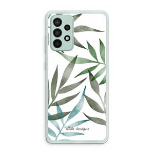 CaseCompany Tropical watercolor leaves: Samsung Galaxy A52s 5G Transparant Hoesje