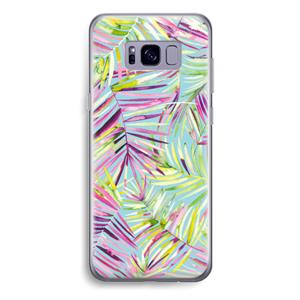 CaseCompany Tropical Palms Blue: Samsung Galaxy S8 Plus Transparant Hoesje