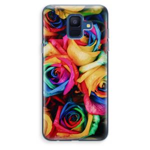CaseCompany Neon bloemen: Samsung Galaxy A6 (2018) Transparant Hoesje