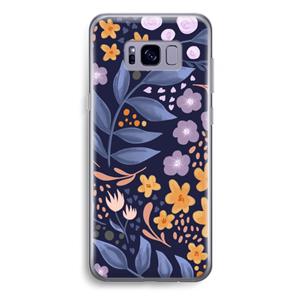 CaseCompany Flowers with blue leaves: Samsung Galaxy S8 Plus Transparant Hoesje