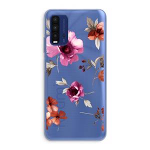 CaseCompany Geschilderde bloemen: Xiaomi Redmi 9T Transparant Hoesje