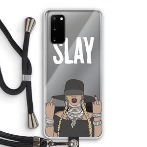 CaseCompany Slay All Day: Samsung Galaxy S20 Transparant Hoesje met koord