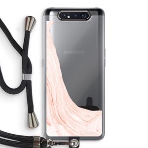 CaseCompany Peach bath: Samsung Galaxy A80 Transparant Hoesje met koord