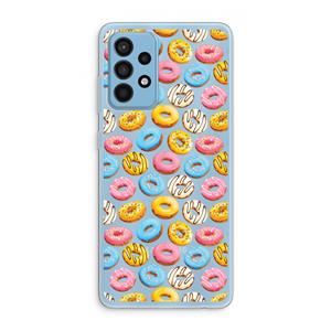 CaseCompany Pink donuts: Samsung Galaxy A52 Transparant Hoesje