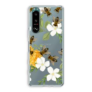 CaseCompany No flowers without bees: Sony Xperia 5 III Transparant Hoesje