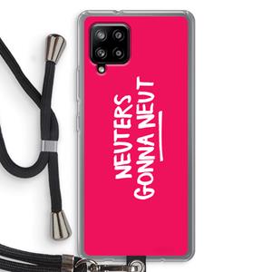 CaseCompany Neuters (roze): Samsung Galaxy A42 5G Transparant Hoesje met koord
