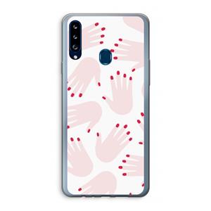 CaseCompany Hands pink: Samsung Galaxy A20s Transparant Hoesje