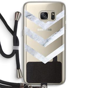 CaseCompany Marmeren pijlen: Samsung Galaxy S7 Transparant Hoesje met koord