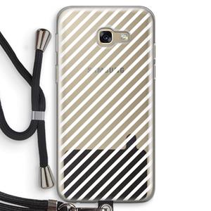 CaseCompany Strepen zwart-wit: Samsung Galaxy A5 (2017) Transparant Hoesje met koord