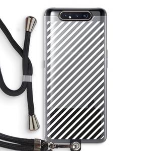 CaseCompany Strepen zwart-wit: Samsung Galaxy A80 Transparant Hoesje met koord