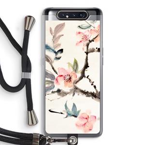 CaseCompany Japanse bloemen: Samsung Galaxy A80 Transparant Hoesje met koord